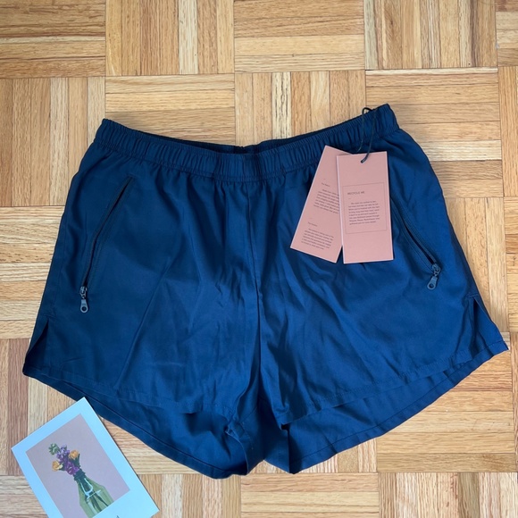 Girlfriend Collective Gazelle Short in Midnight Blue - Picture 5 of 5